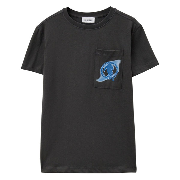 Boys Dark Grey Pocket Logo-Print T-shirts