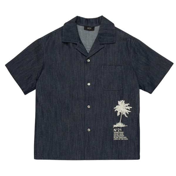 Boys Denim Blue Cotton Shirt