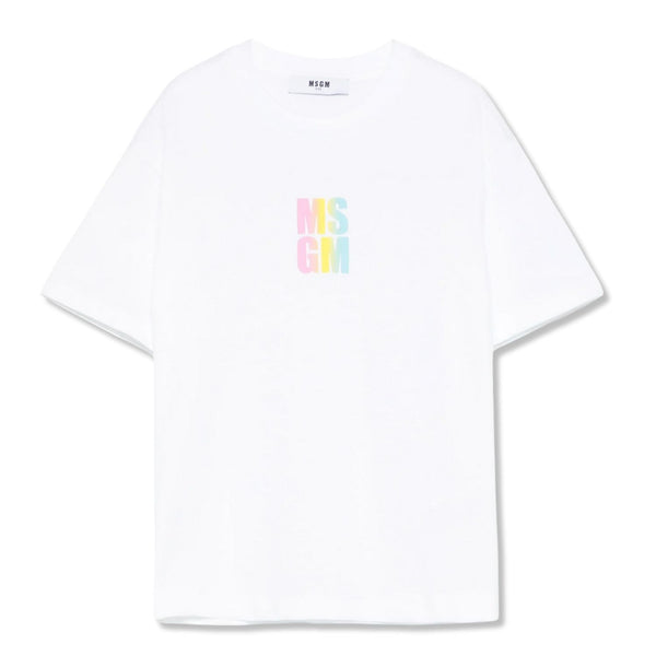 Girls White Logo-Print Top