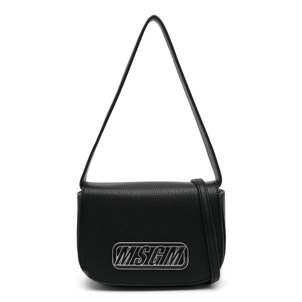 Girls Black Logo-Patch Hand-Bag