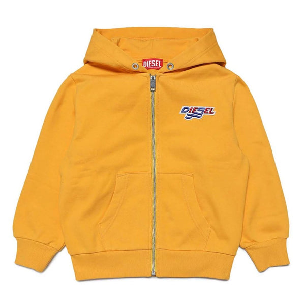 Diesel Logo Patch Zip Up Hoodie