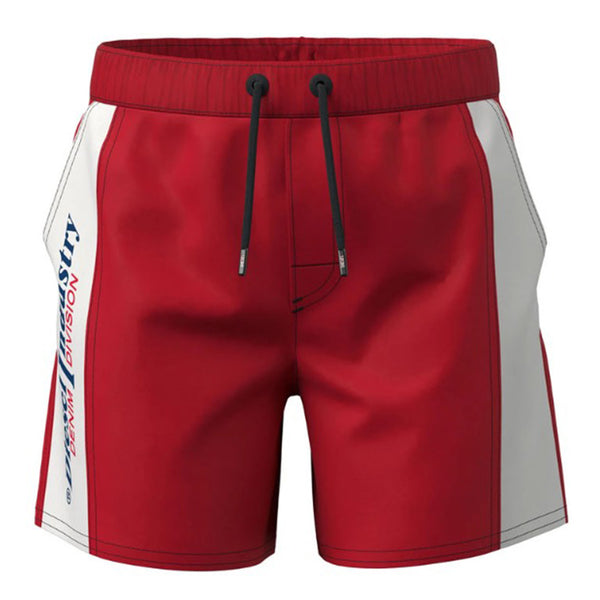 Red Boxer Shorts With Logo And Drawstring Waistband