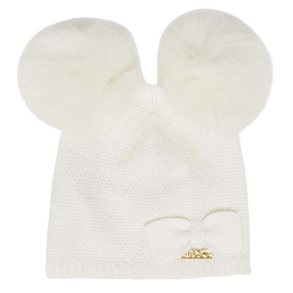 Hat With Pompom And Bow