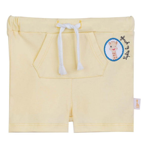 Baby Lemon Yellow Logo Embroidered Shorts