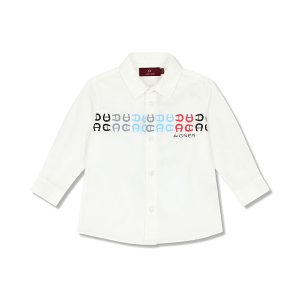 Baby Boys White Logo-Print Shirt