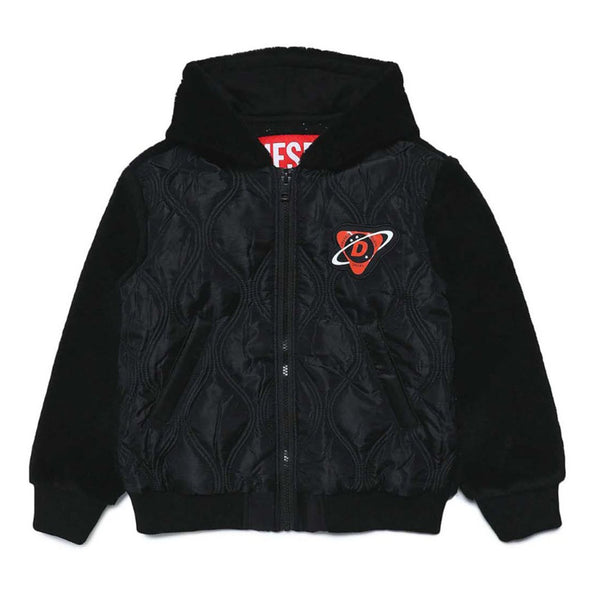 Diesel Black Jacket In Blend Of Fabrics