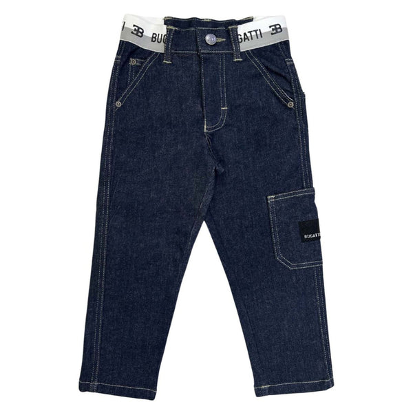 Boys Denim Blue Logo-Patch Jeans