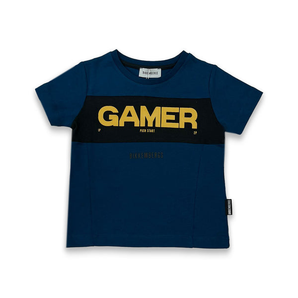 Boys Blue Gamer Print Half Sleeves T-Shirt