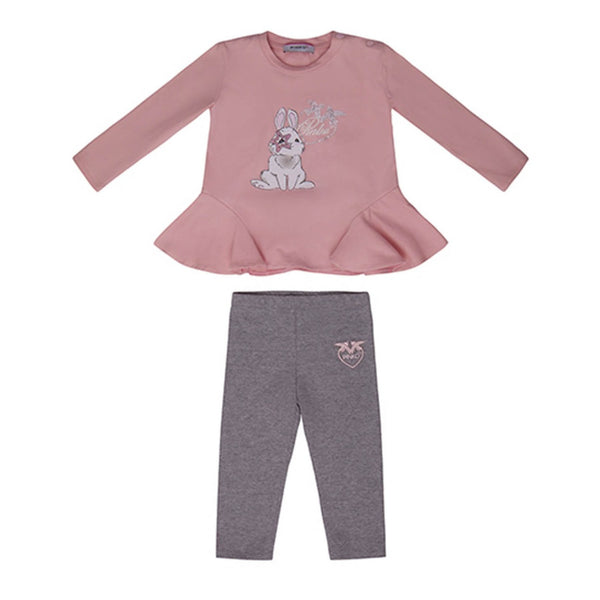 Baby Girls Pink & Grey Pyjama Set