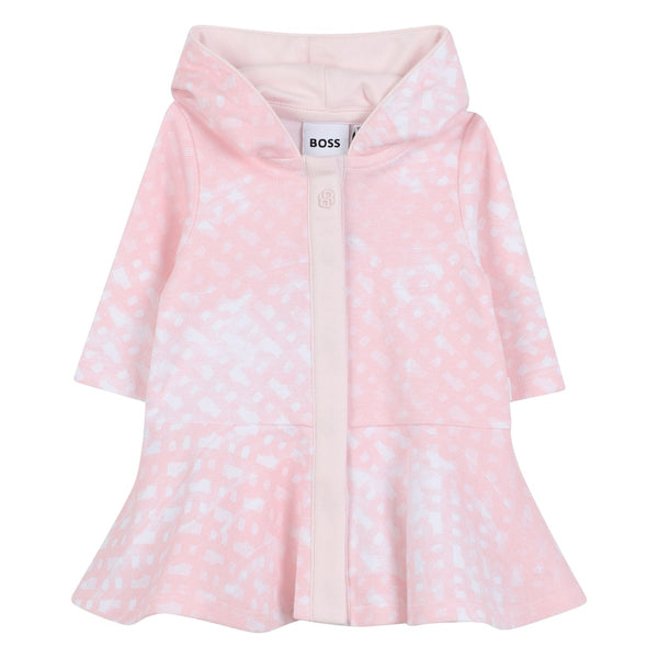 Baby Girls Pink Logo-Print Hooded Dress