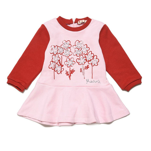 Baby Girls Pink Flowers Print Dress