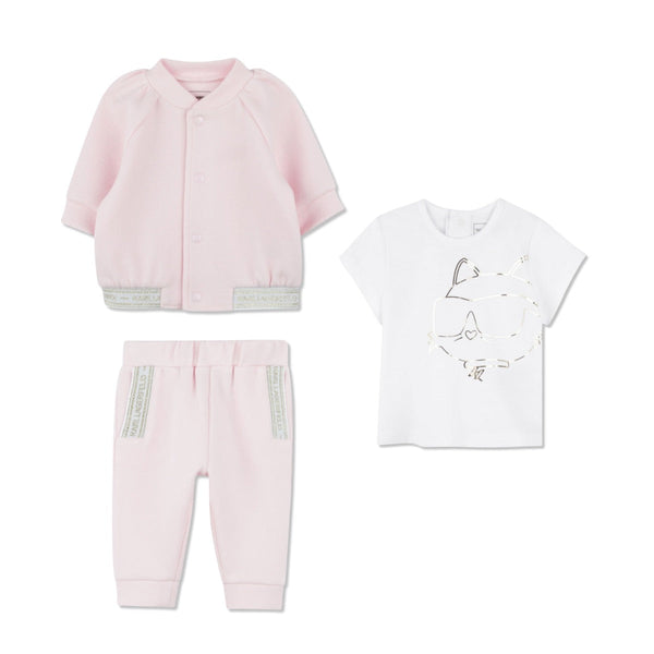 Baby Girls Pink Choupette Print Tracksuit