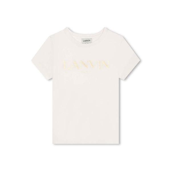 Girls Ivory Logo-Print Cotton T-Shirt