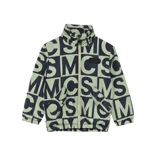 Boys Black & Green Logo-Letters Padded Jacket