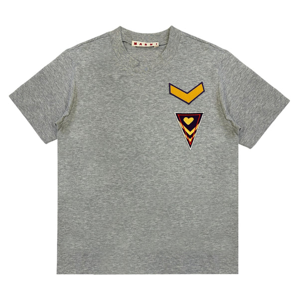 Boys Grey Patch-Details Cotton T-Shirt