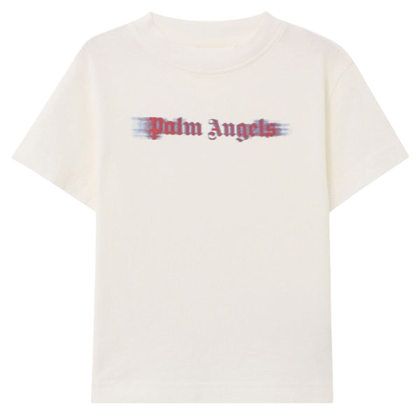 Boys Ivory Blurred Logo-Print T-Shirt