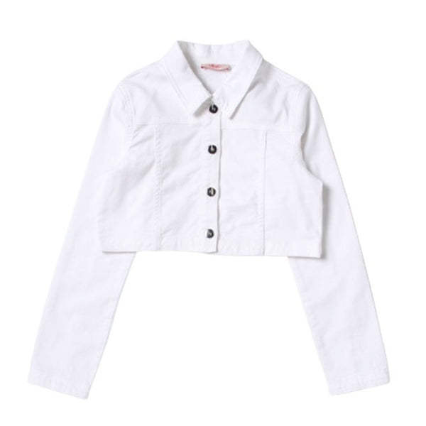Girls White Denim Jacket
