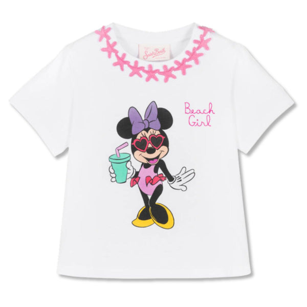 Girls White Minnie Mouse Print T-Shirt