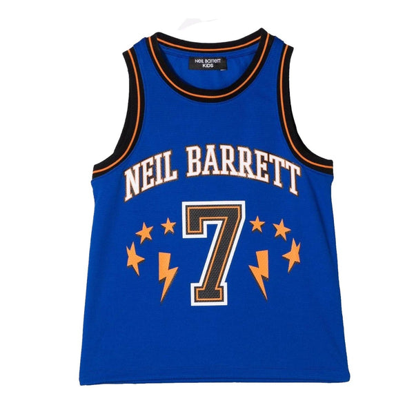 Boys Blue Logo-Print Tank T-shirt