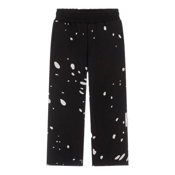 Boys Black and Ivory Cotton Dot Joggers