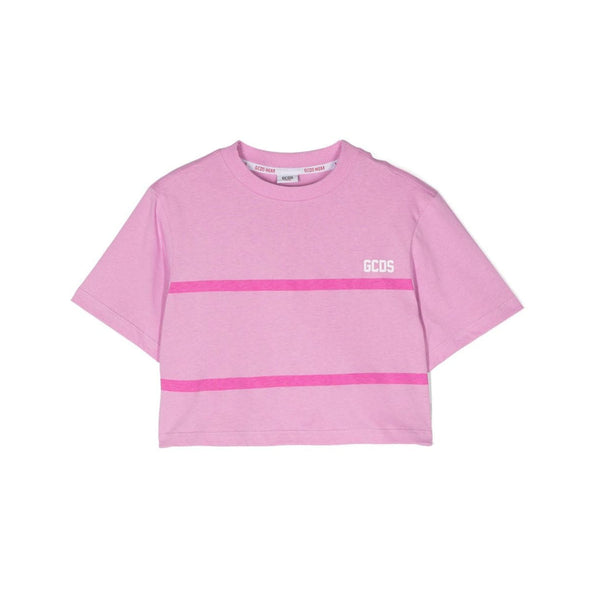 Girls Pink Logo-Print Cotton T-shirt