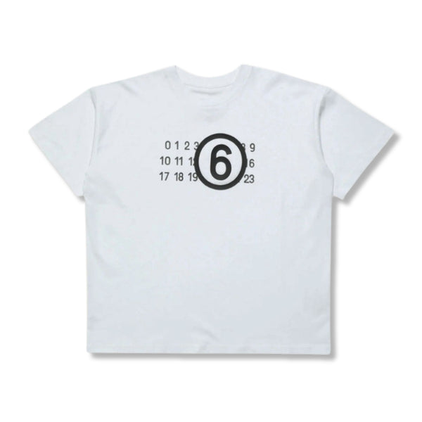 Kids White Cotton Rubberized Logo T-shirt