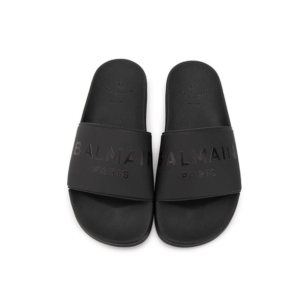 Unisex Black Logo Slides
