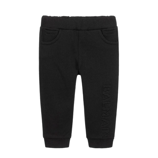 Black Cotton Logo Joggers