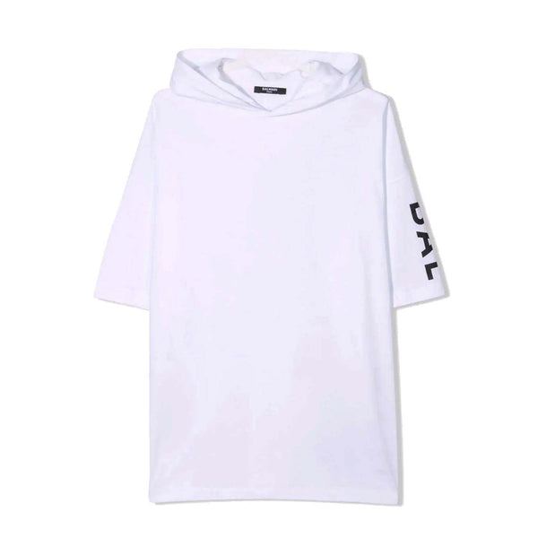 Boys Logo Print Hoodie White T-shirt