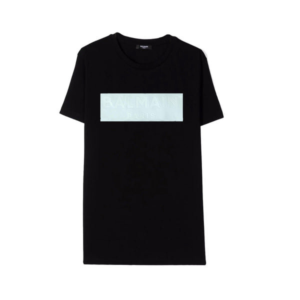 Unisex Black Embossed Logo Patch Black T-shirt