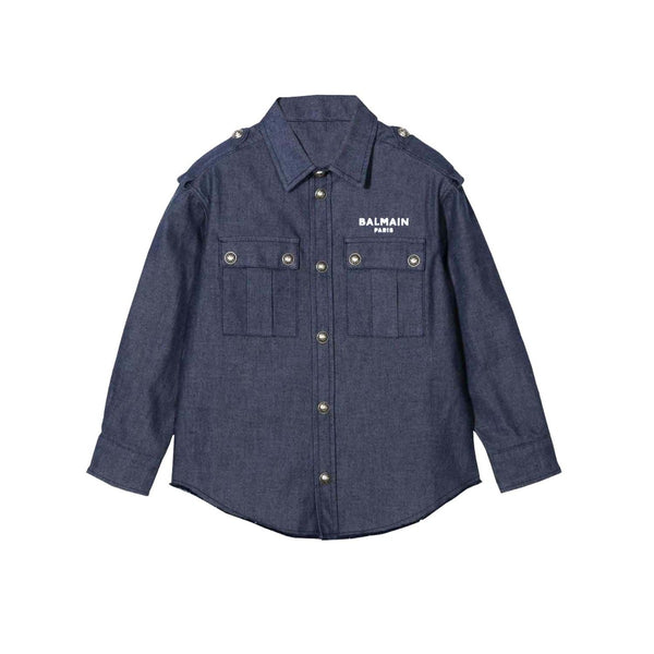 Logo Embroidered Denim Shirt