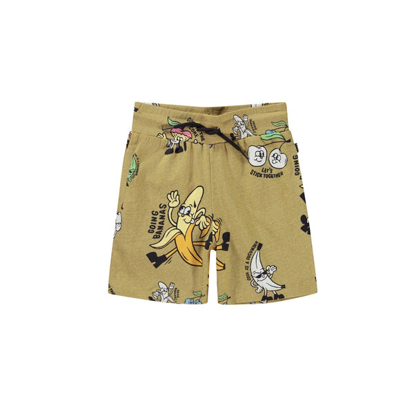 Girl Cartoon Print Drawstring Cotton Shorts
