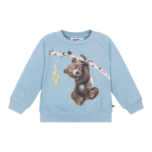 Baby Unisex Blue Cotton Bear Sweatshirt