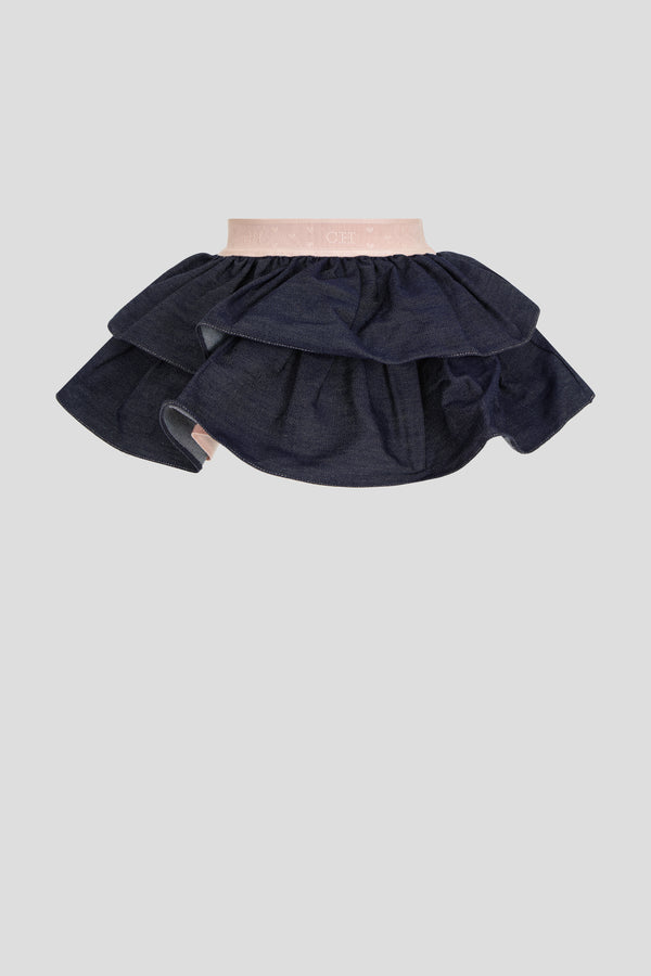 Flounces Denim Skirt