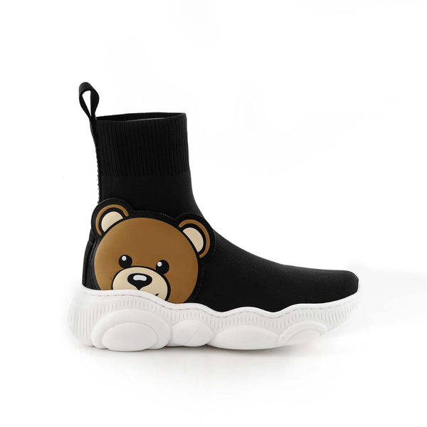 Hi-Top Sneakers With Teddy Bear Motif