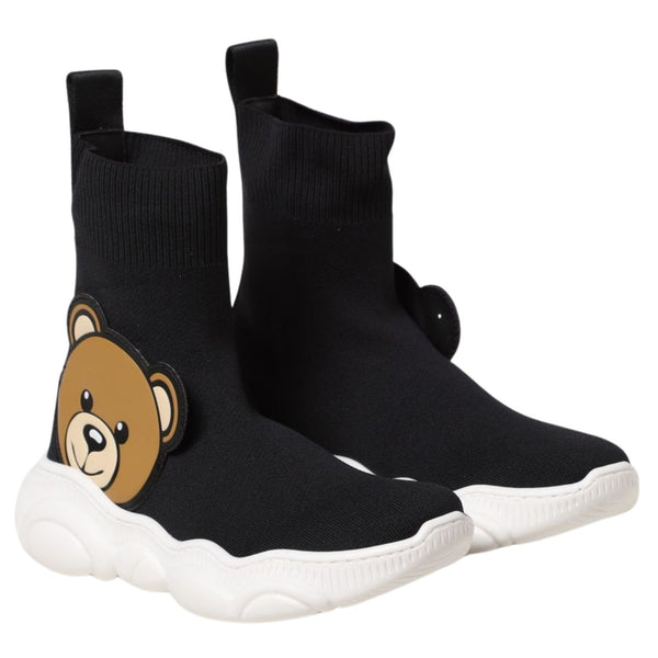 Hi-Top Sneakers With Teddy Bear Motif