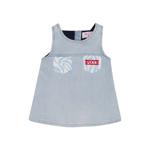 Girls Light Blue Denim Dress