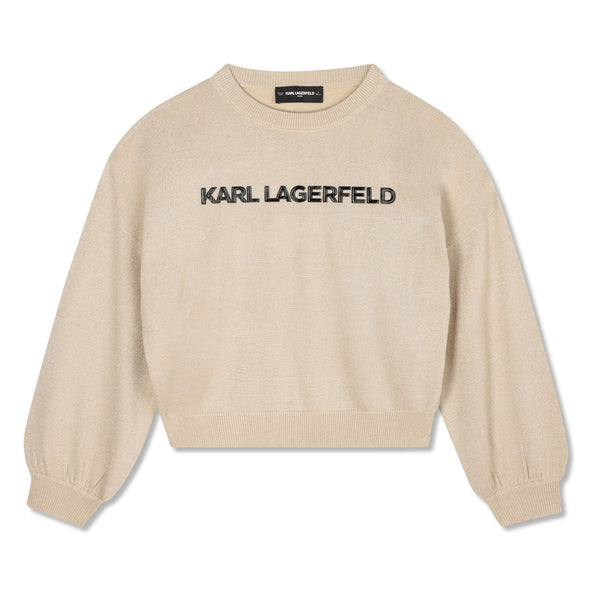 Girls Gold Logo-Patch Sweatshirt