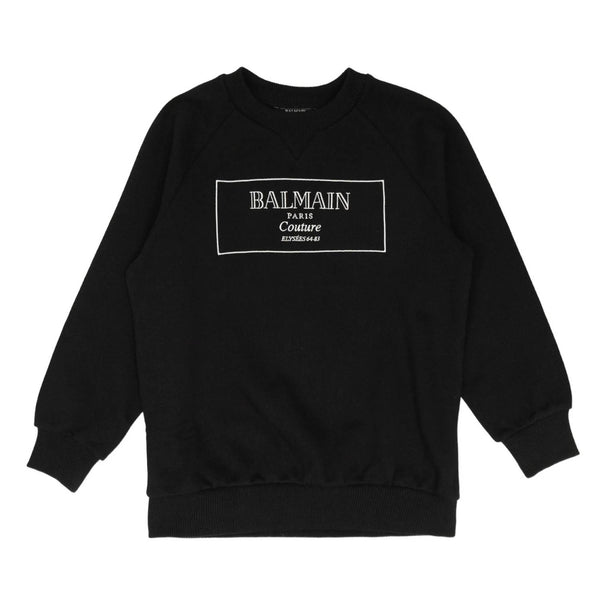 Boys Black Logo-Embroidered Sweatshirt