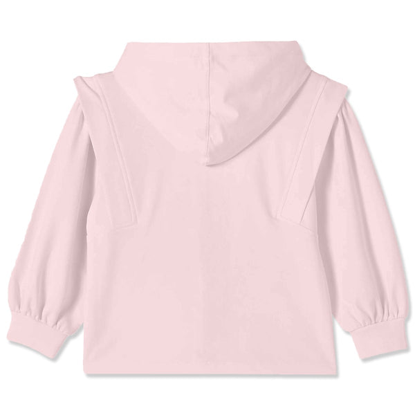 Girls Pink Logo-Patch Zip-Up Twin Pocket Hoodies