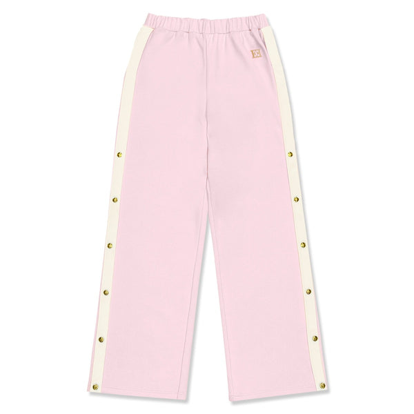 Girls Pink Embroidered-Logo Bell Bottoms Trousers
