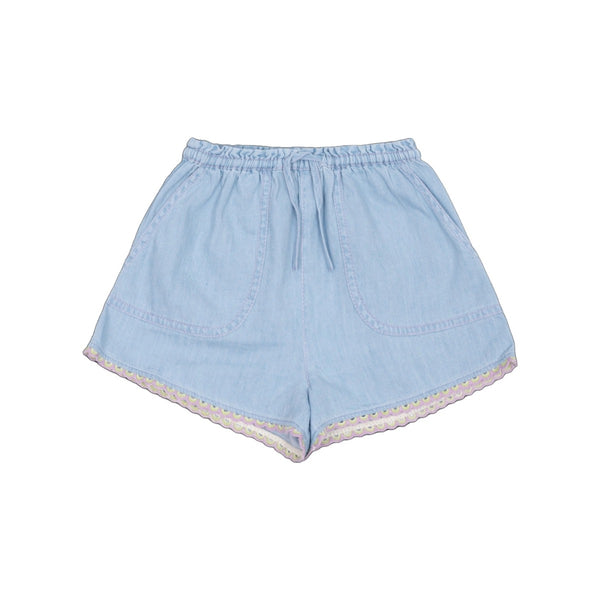 Girls Light Blue Denim Shorts