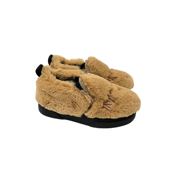 Faux Fur Brown Shoes For Girl