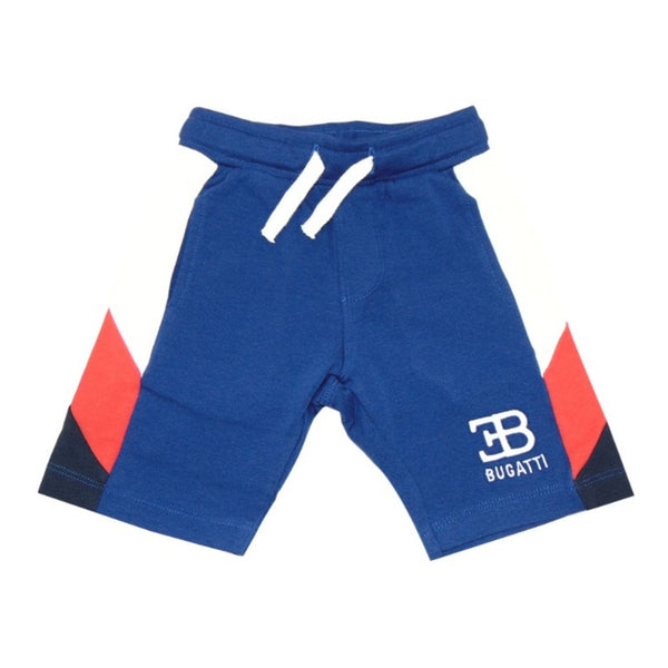 Blue Color Block Knee Length Cotton Shorts