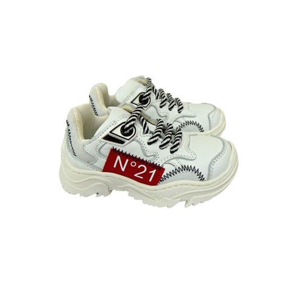 Strip Lace White Sneakers
