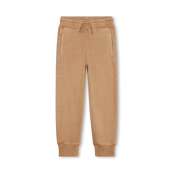 Unisex Beige Smiley-Print Trousers