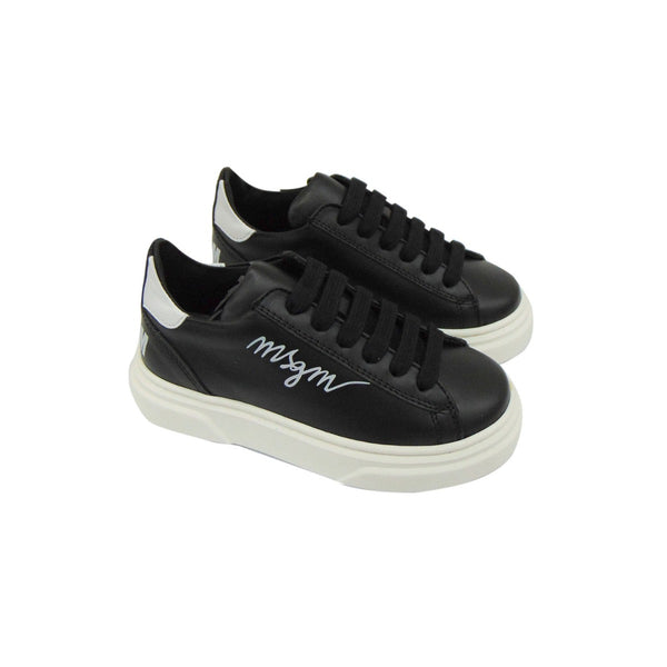 Black MSGM Sneakers With White Detailing