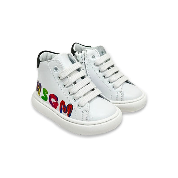 White Leather Logo Trainers
