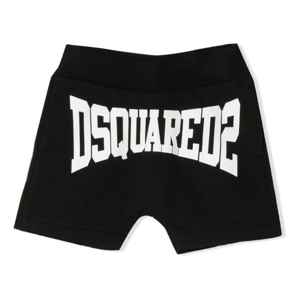 Logo-Print Black Track Shorts