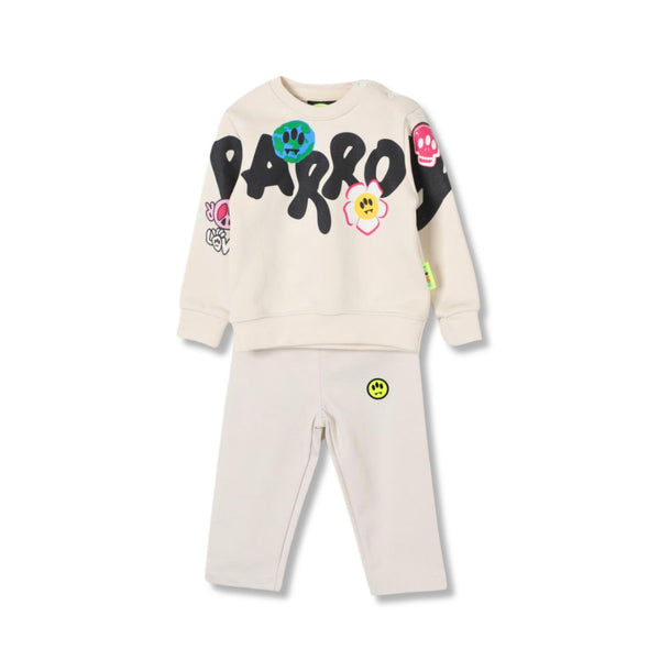 Baby Unisex Cream Logo-Print Tracksuit